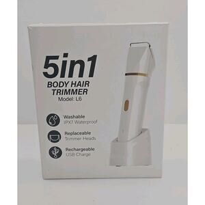 Bikini Trimmer for Women and Men, 5-in-1 Wet/Dry Body Hair Trimmer, Gentle Hair
